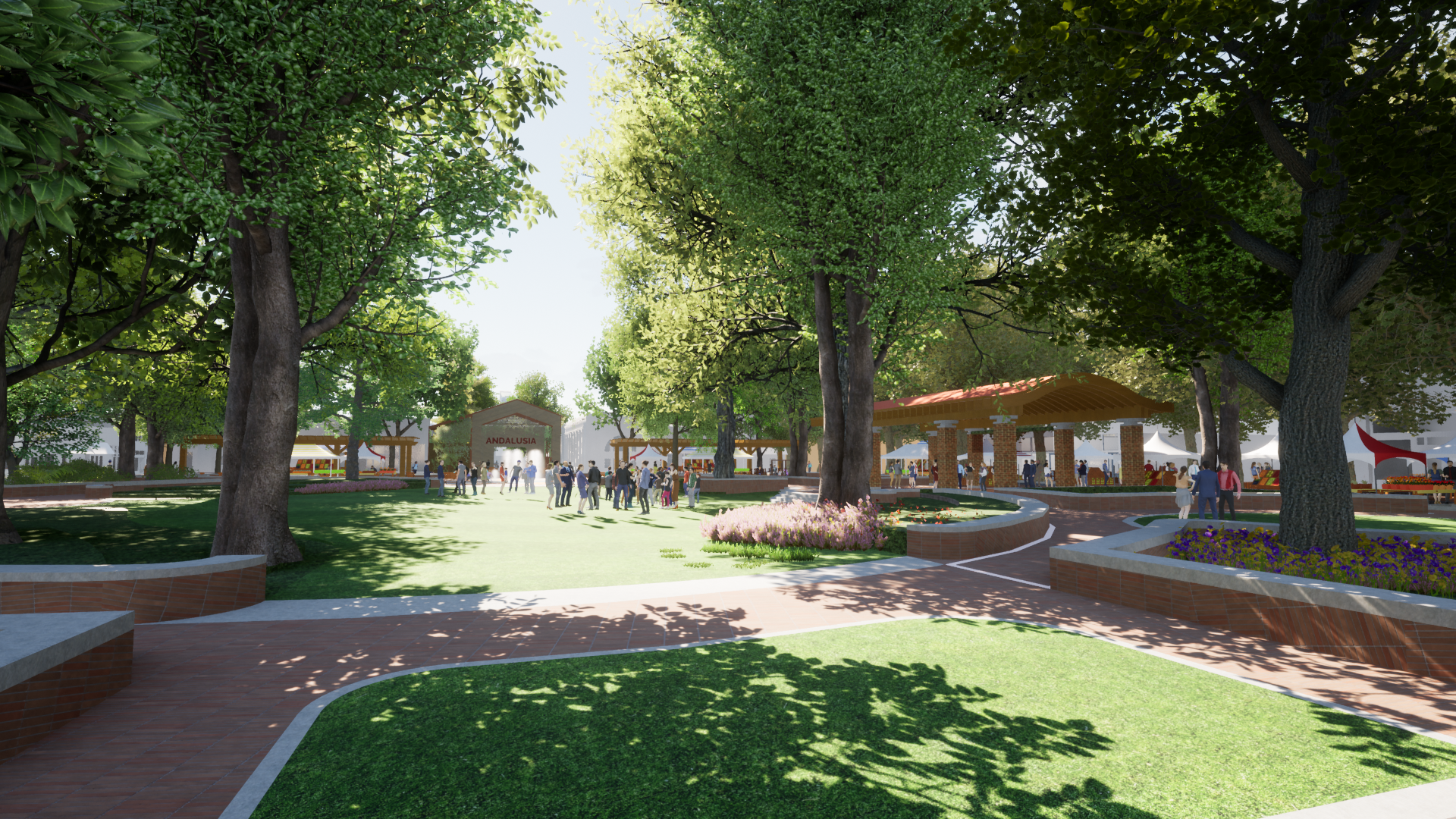 A rendering of a park