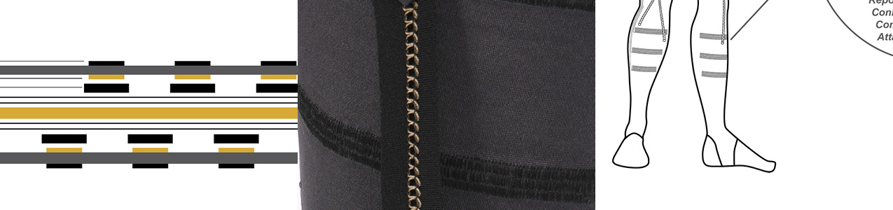 Detail shots of e-textile garment